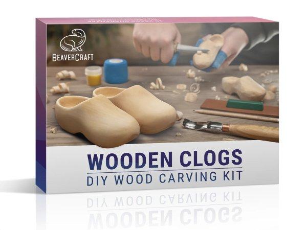 BeaverCraft DIY10 Wooden Clogs faragó készlet