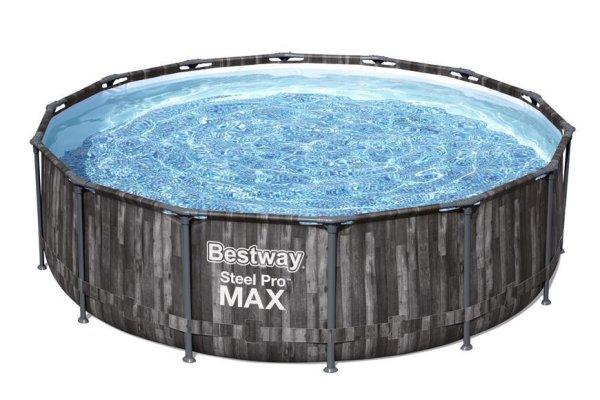 Bestway® Steel Pro MAX medence, 5614Z, szűrő, szivattyú, létra, kötél,
4,27 x 1,07 m