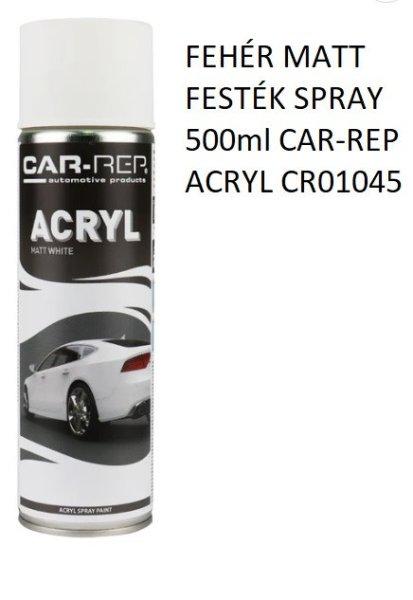 FEHÉR MATT FESTÉK SPRAY 500ml CAR-REP ACRYL CR01045 