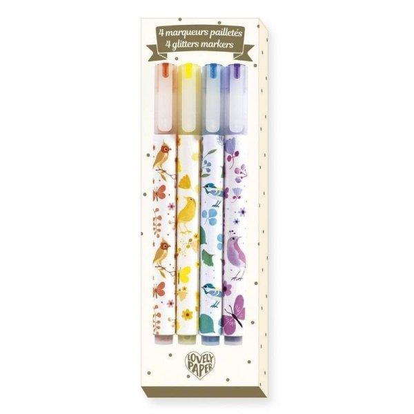 Tinou csillámtoll 4 db - 4 Tinou glitter markers - Djeco