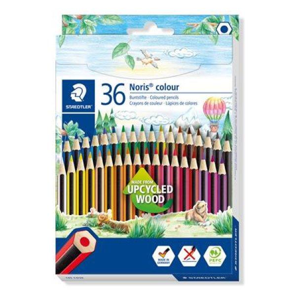 Színes ceruza készlet, hatszögletű, STAEDTLER "Noris Colour 185",
36 különböző szín