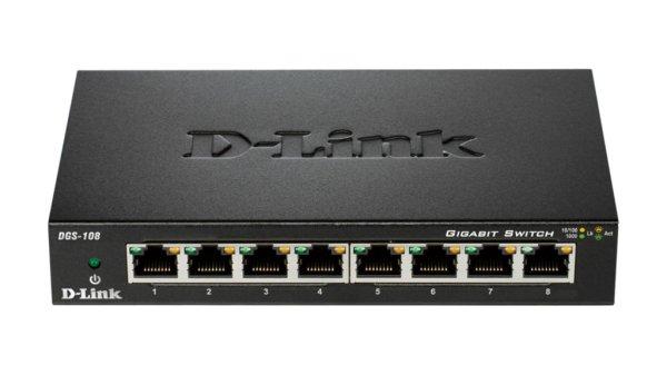 D-Link DGS‑108GL 8‑Port Gigabit Unmanaged Desktop Switch