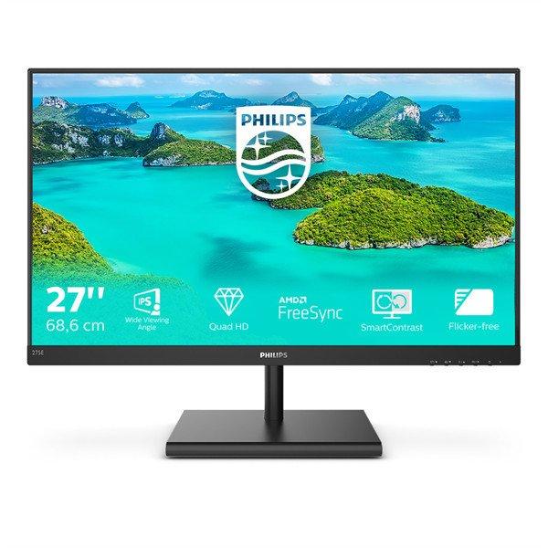 PHILIPS IPS monitor 27" 275E1S, 2560x1440, 16:9, 250cd/m2, 4ms,
VGA/HDMI/Displayport