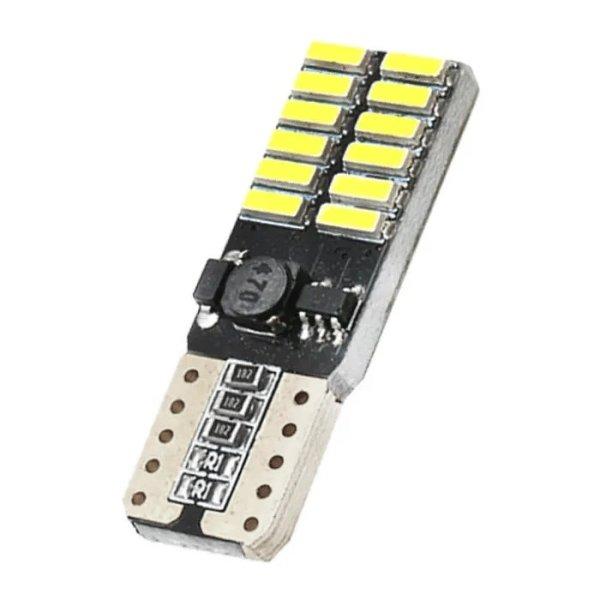 LED izzó 12V T10 24SMD LED FEHÉR CANBUS