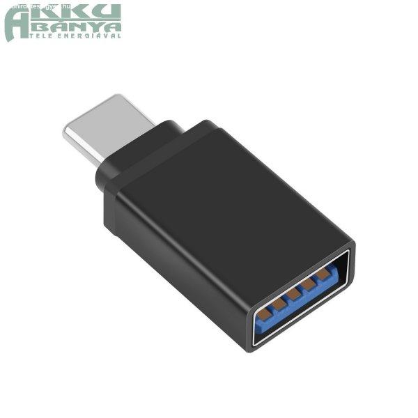 Haweel USB-A / USB-C OTG adapter, fekete