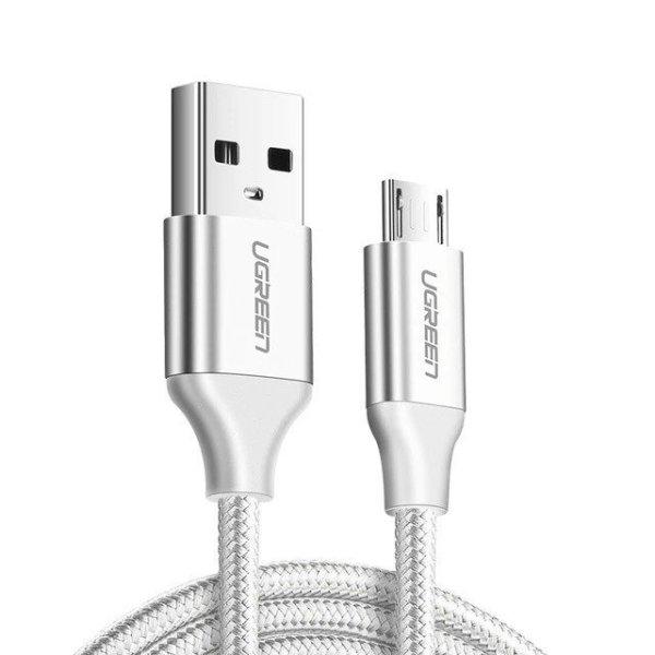 USB-Mikro USB-kábel UGREEN QC 3.0 2,4A 2m (fehér)