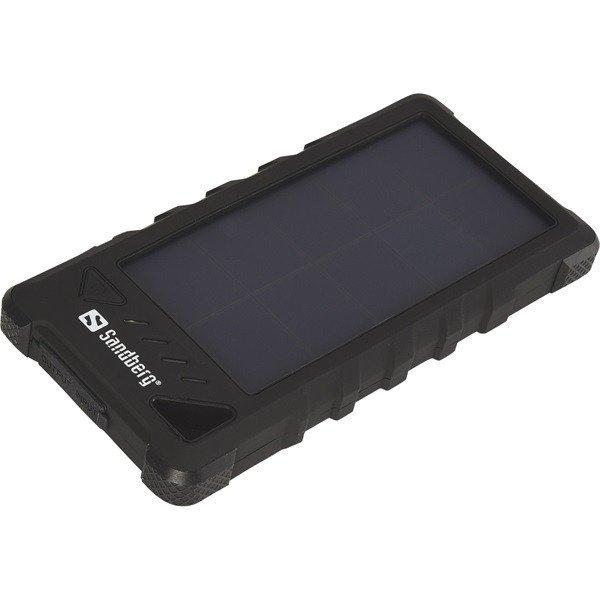 Sandberg Akkubank - Outdoor Solar Powerbank 16000mAh (napelemes; kültéri; IP54
por és cseppálló; LED lámpa; 3,4A 2xUSB)