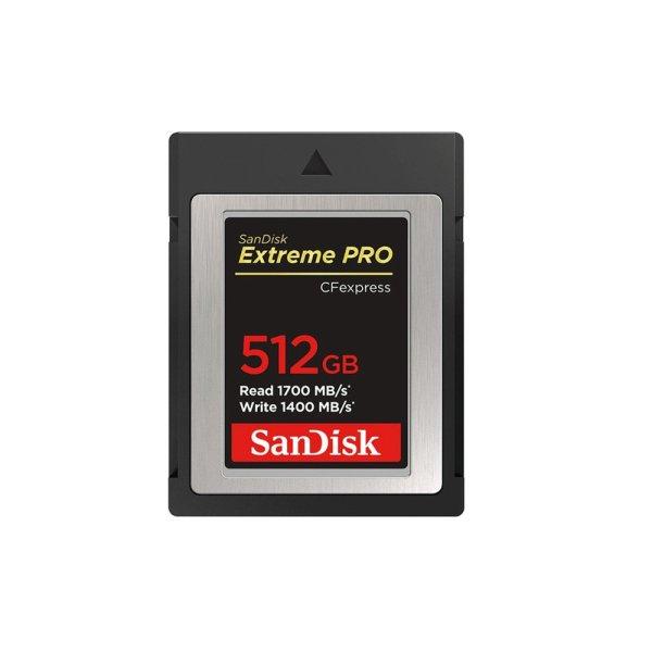 SanDisk CFEXPRESS EXTREME PRO® kártya 512GB, Type B, 1700MB/s, 1400MB/s,
(186487)