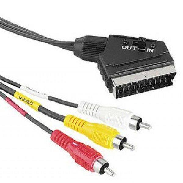 Hama ST AV összekötőkábel SCART-3RCA BE/KI 1,5M (43178)