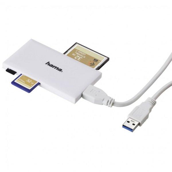 Hama USB 3.0 SUPERSPEED SLIM MULTI kártyaOLVASÓ, FEHÉR (181017)