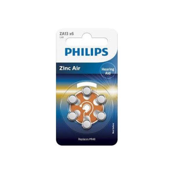 Philips ZA13B6A/00 akkumulátor hallókészhez cink-levegő 1.4v 6-bliszter