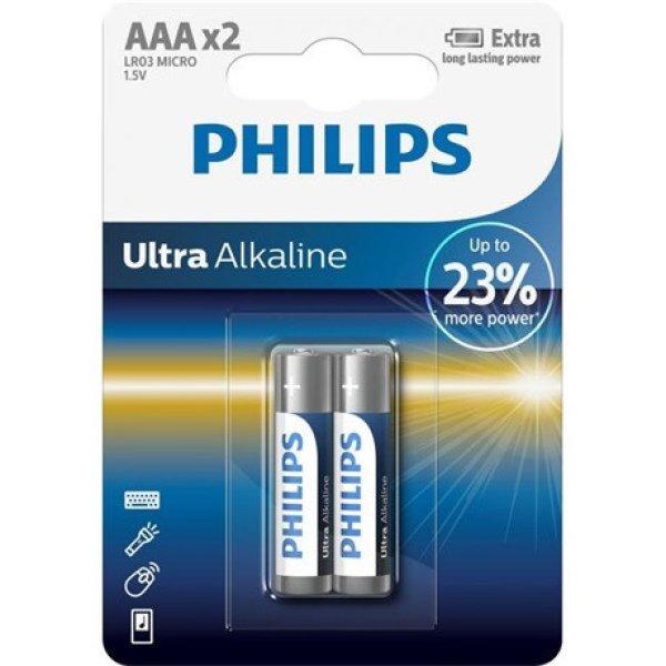 Philips LR03E2B/10 elem ultra alkali aaa 2-bliszter