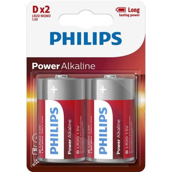 Philips LR20P2B/10 elem power alkali d 2-bliszter