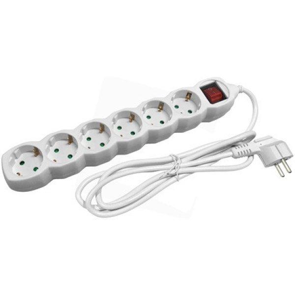 Entac ESE1.5G6-3-SW elosztó 6 foglalat kapcsolóval 3m 3g1,5