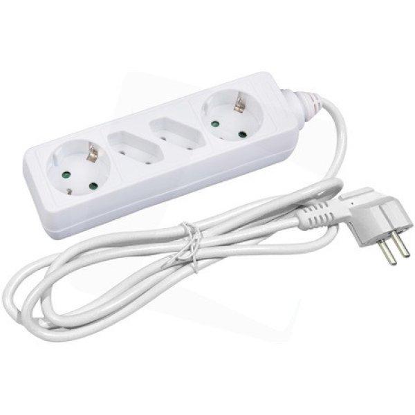 Entac ESE1.5G2X2-1.5 elosztó 4 foglalat 2x16a 2x2.5a 1,5m 3g1,5