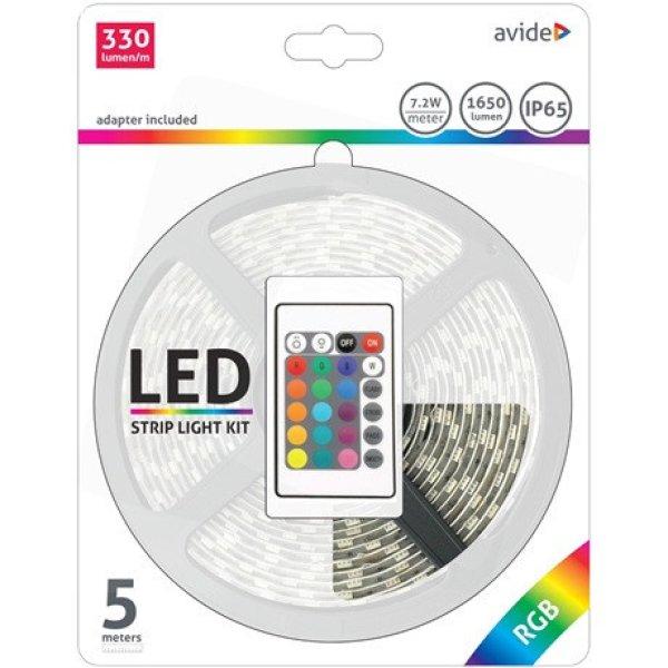 Avide ABLSBL12V5050-30RGB65 led szalag bliszter 12v 7.2w smd5050 30led rgb ip65
5m