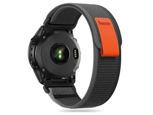 Garmin Fenix 3 / 5X / 3HR / 5X Plus / 6X / 6X Pro / 7X nylon óraszíj -
fekete/narancs (ECO csomagolás)