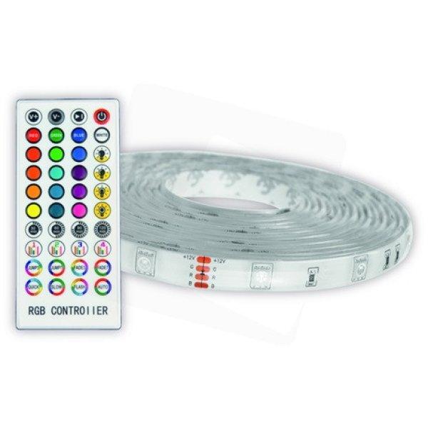 Avide ALSB5050RGBMU40-5M led szalag bliszter 12v 16w rgb 5m zene vezérlés + ir
távirányító