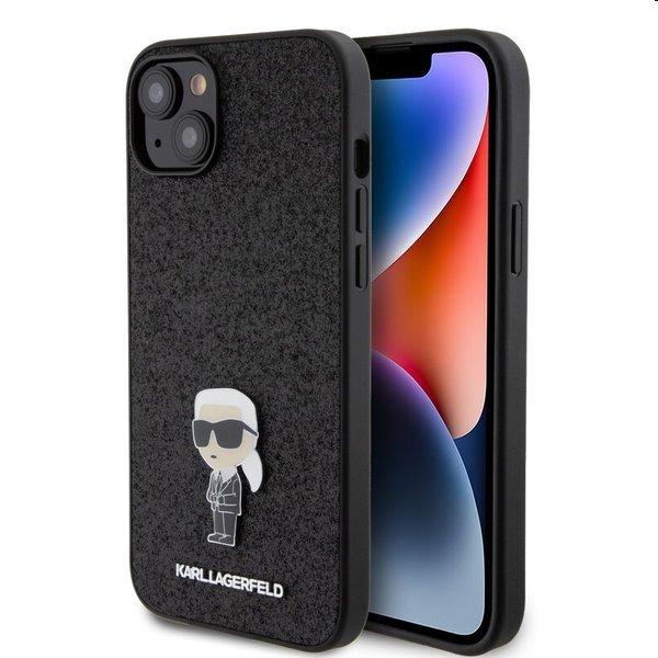 Karl Lagerfeld Fixed Glitter Metal Ikonik hátlapi tok Apple iPhone 15 Plus
számára, fekete