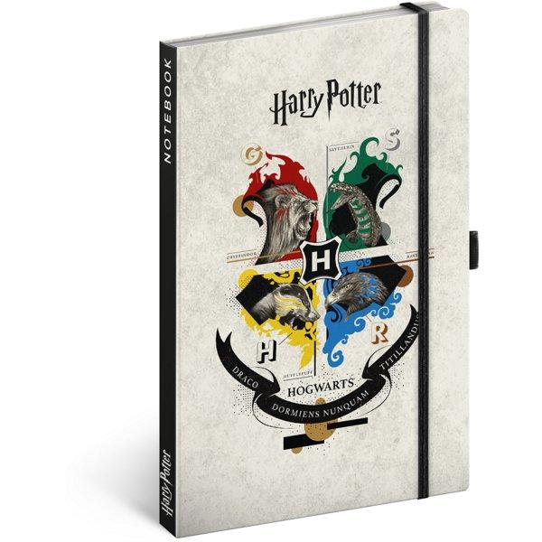 Keménytáblás notesz vonalas krémszínű lapokkal leszorító gumiszalaggal
Harry Potter 130x210mm, Presco