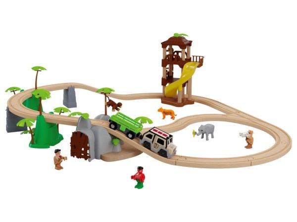 PlayTive JT-2023 Jungle Train 35 db-os dzsungel fa vonat készlet favonat szett
önjáró safari autóval