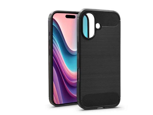 Haffner Carbon szilikon hátlap - Apple iPhone 16 - fekete