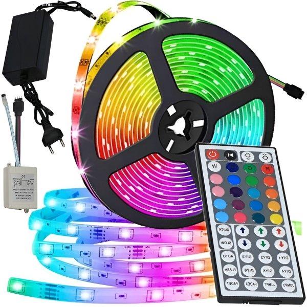 Színváltós 5050 RGB LED szalag szett – 5 méter, 44 gombos
távirányítóval (BBV)