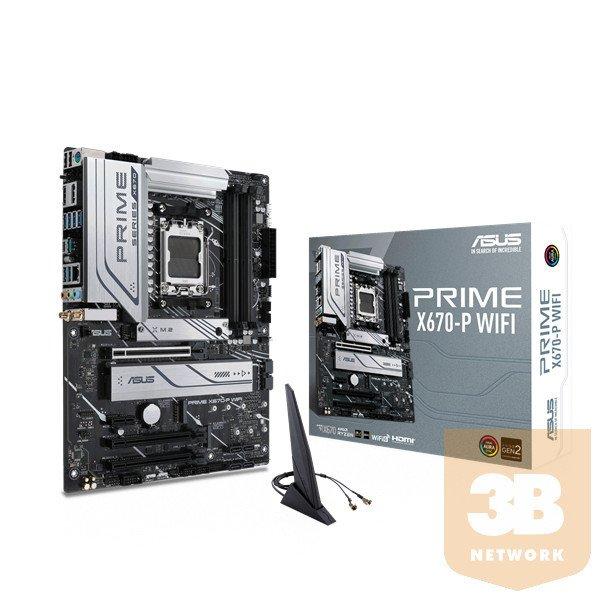 Asus Alaplap - AMD PRIME X670-P WIFI AM5 (X670, ATX, 4xDDR5 6400+MHz, LAN,
6xSATA3, 3x M.2, RAID, HDMI+DP)