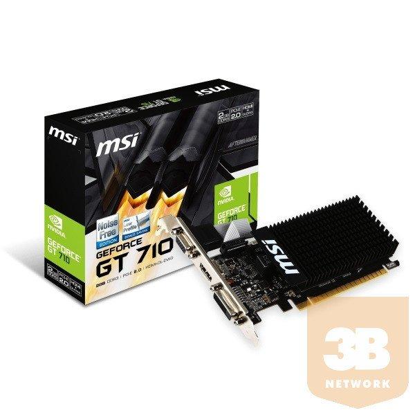 MSI Videokártya PCI-Ex16x nVIDIA GT 710 2GB DDR3 Passzív