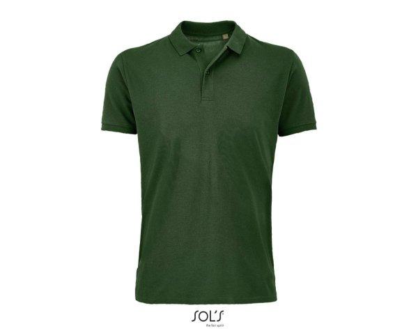 Férfi PLANET organikus rövid ujjú galléros póló, SOL'S SO03566,
Bottle Green-L