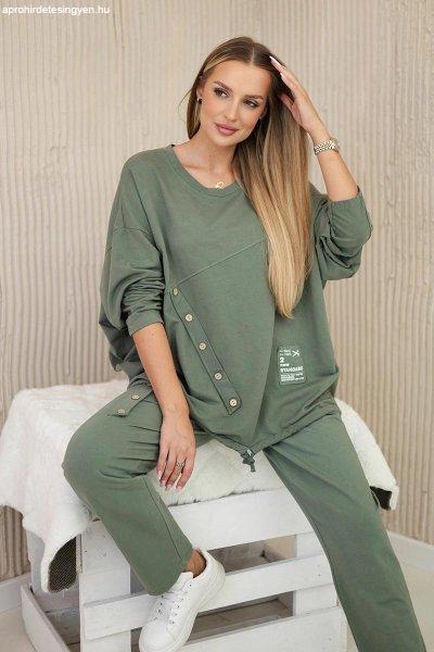 Tréna szett oversize pulóverrel, modell 10853 színű khaki