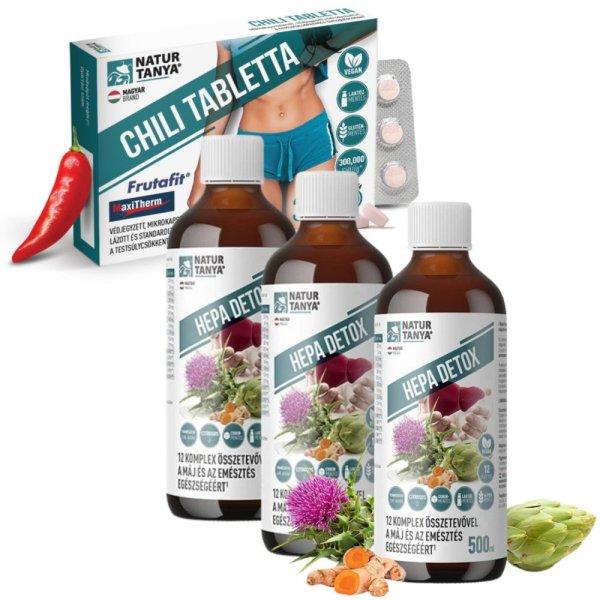 Natur Tanya Hepa Detox 500ml (3db) + Chilliburner Zsírégető (1db) Csomag