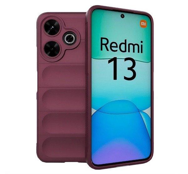 Szilikon telefonvédő (ütésállóság, kameravédő, 3D) BORDÓ Xiaomi Redmi
13