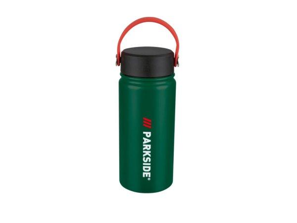 ParkSide Fan Edition Insulated Travel Mug 400 ml nemesacél, duplafalú
hőtartó kulacs, pohár kupakkal és praktikus hordszíjjal