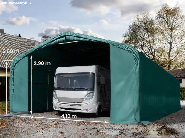 Ponyvagarázs, mobilgarázs 6x12m tűzálló PRIMEtex-ponyva, zöld