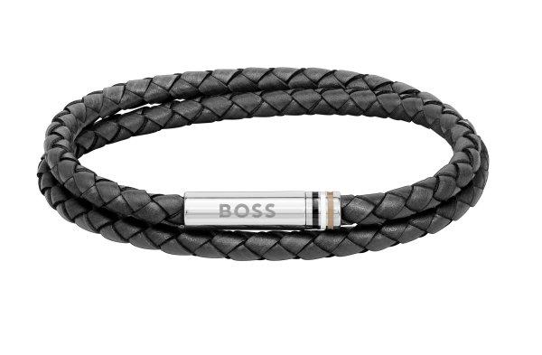 Hugo Boss Elegáns bőr dupla karkötő 1580489 19 cm