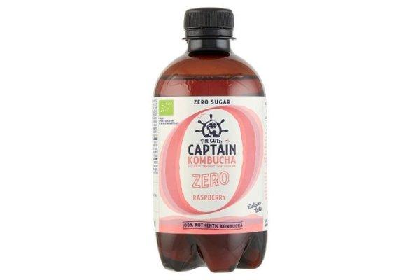 Captain bio kombucha élőflórás ital zero málna ízesítéssel 400 ml