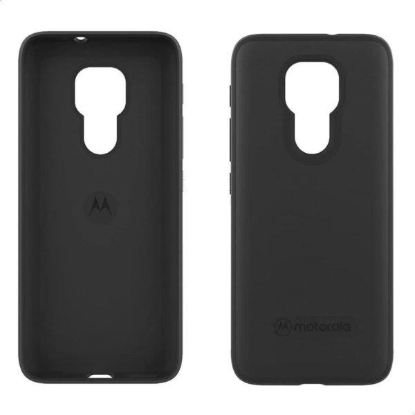 Motorola Moto G9 fekete gyári matt ütésálló szilikon tok