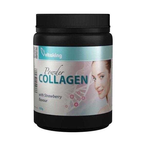 Vitaking collagen powder strawberry eper ízű kollagén por 330 g