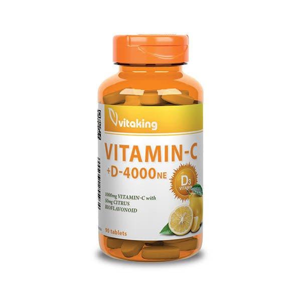 Vitaking vitaminc-1000 + d-4000ne tabletta 90 db