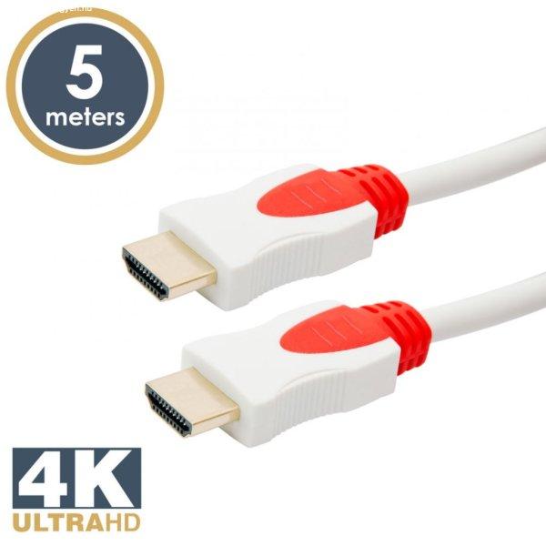 Delight Jelkábel HDMI-HDMI 2.0 3D aranyozott Am/Am 5m White