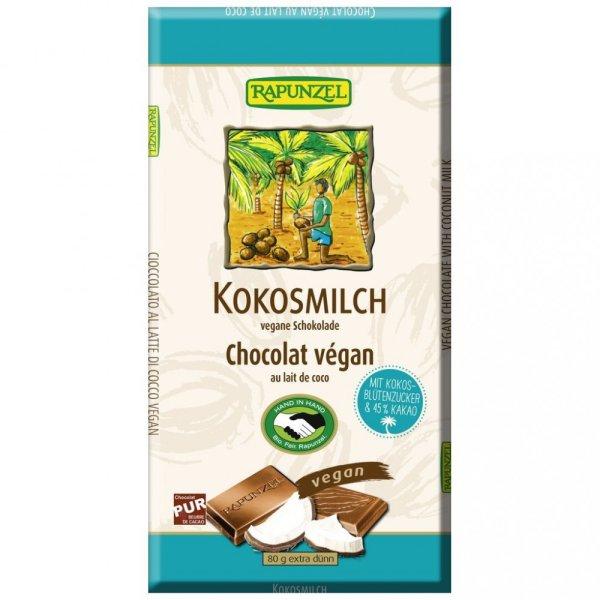 Rapunzel bio kókusztejes csokoládé kókuszvirág cukorral 80 g