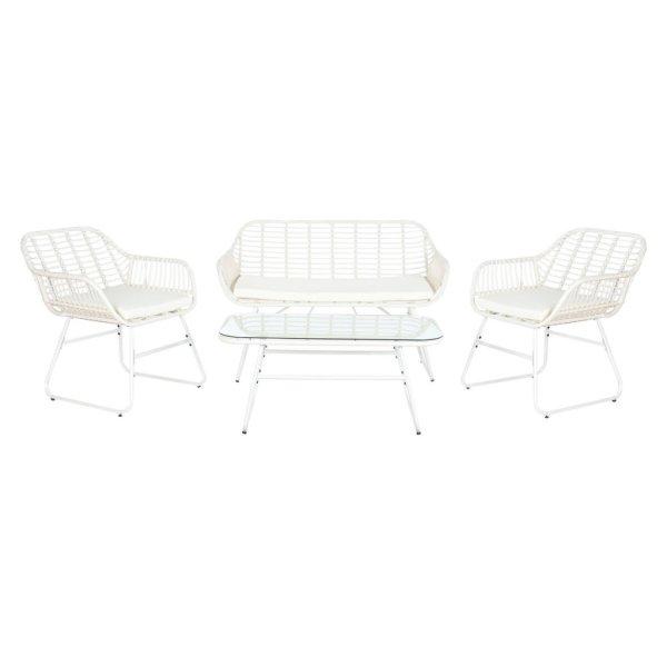 Kanapé és Asztal Készlet DKD Home Decor Fém szintetikus rattan 124 x 74 x 84
cm MOST 318498 HELYETT 239689 Ft-ért!