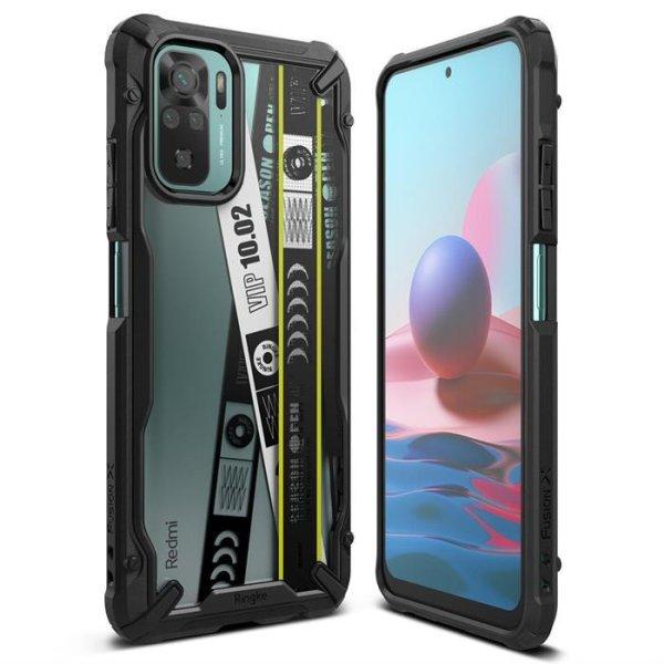 Ringke Fusion X design tartós PC Tok TPU Bumper Xiaomi redmi Note 10 / redmi
Note 10S fekete (Ticket sáv) (XDXI0029)