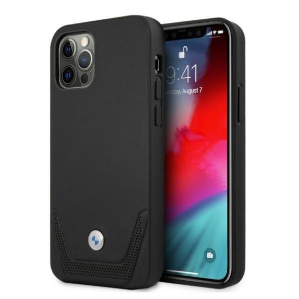 BMW BMHCP12MRSWPK iPhone 12 / iPhone 12 Pro 6.1 "fekete tok Bőr