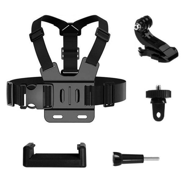 GoPro mellkaspánt 5in1 tartozékkészlet GoPro, DJI, Insta360, SJCam, Eken
sportkamerákhoz (GoPro 5 az 1-ben mellkaspánt)