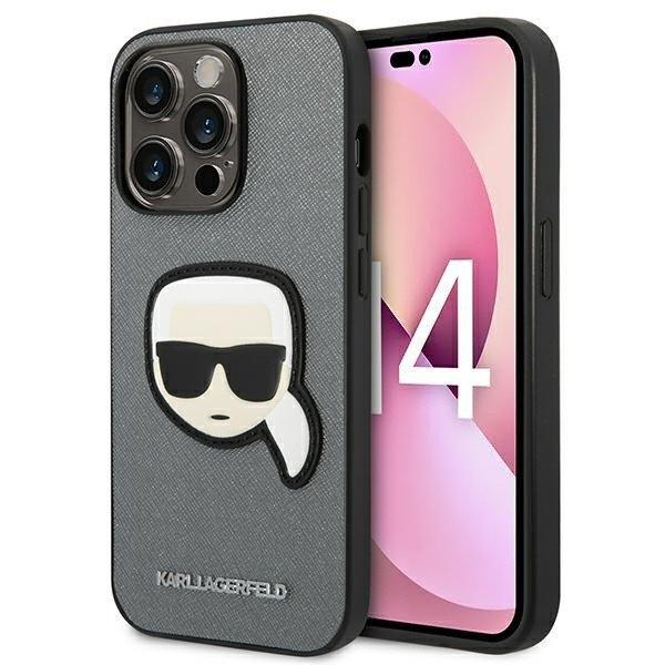 Karl Lagerfeld KLHCP14XSAPKHG iPhone 14 Pro Max 6.7 "ezüst keménytok
Saffiano Karl fejformaos Saffiano Karl fejforma