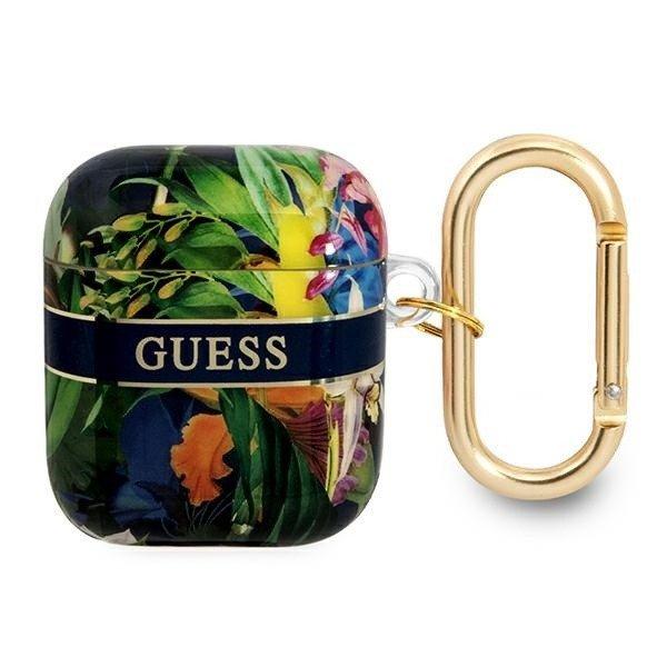 Guess GUA2HHHFLB AirPods tok kék Flower Strap kollekció