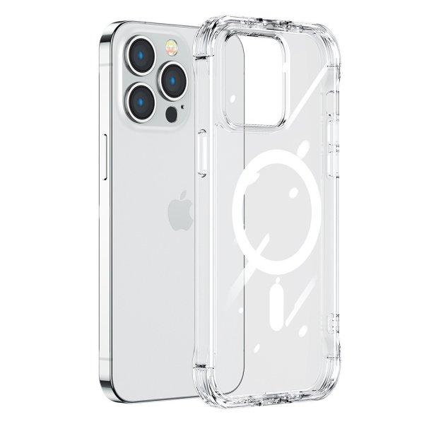 Joyroom Magnetic Defender mágneses tok iPhone 14 Pro Max páncélozott tok
kampókkal Állvány átlátszó (MagSafe kompatibilis)