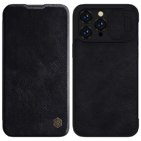 Nillkin Qin Pro bőr tok iPhone 14 Pro Max 6.7 2022 fekete
